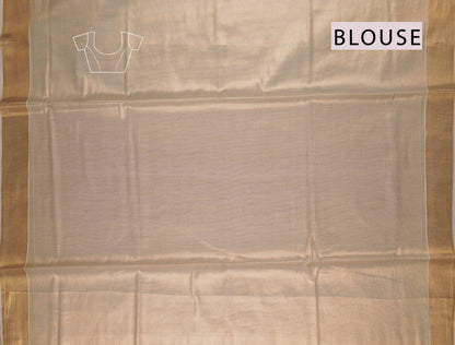 Off White Kerala Tissue Cotton Paisley Tower Butta Saree