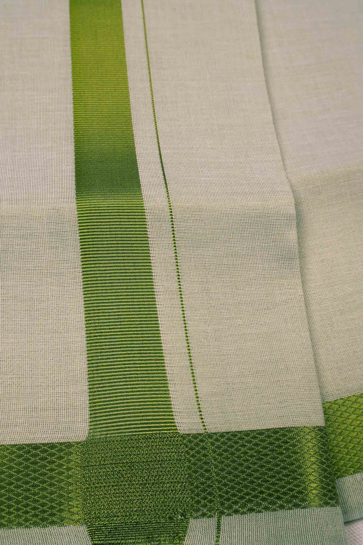 Light Green Silk Traditional Green Zari Border Mens Dhoti