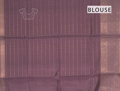 Light Violet Cotton Tropical Forest Print Zari  Border Saree