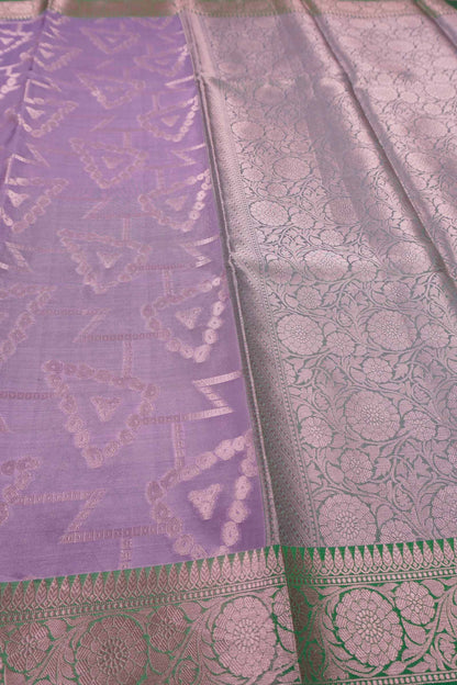 Light Violet Semi Silk Fancy Butta Brocade Pallu Saree