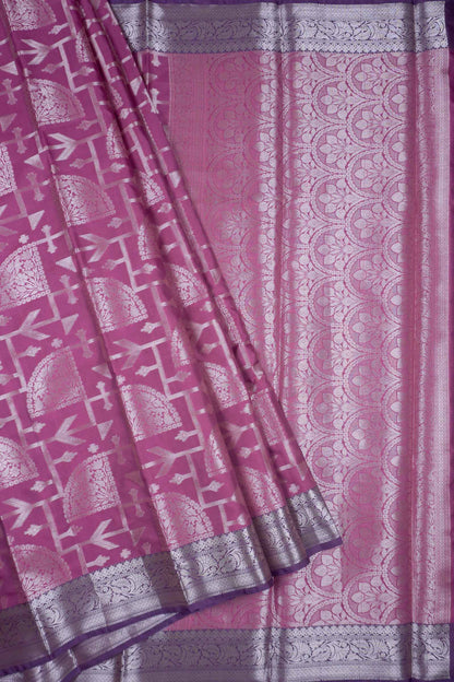Burgundy Semi Silk Golden Fancy Zari Brocade Border Saree