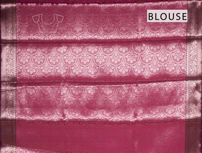 Burgundy Semi Silk Golden Fancy Zari Brocade Border Saree