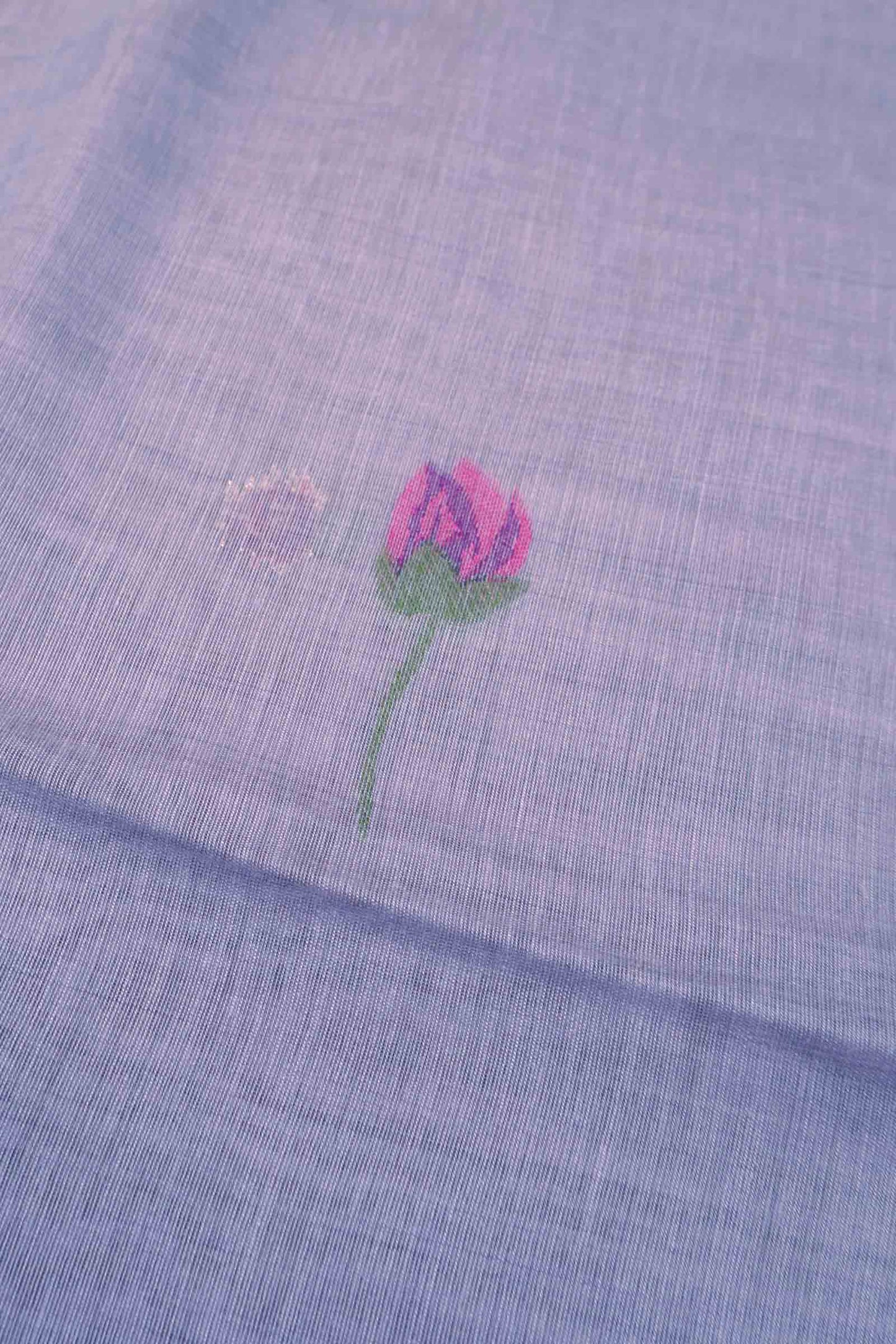 Violet Bengal Cotton Kamalam Butta Swan Garden Pallu Saree