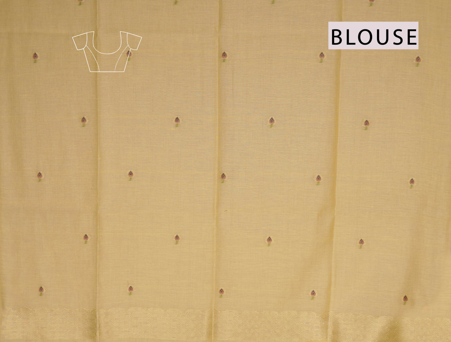 Yellow Cotton Kamalam Butta Swan Garden Pallu Saree