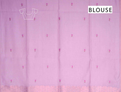 Violet Bengal Cotton Kamalam Butta Swan Garden Pallu Saree