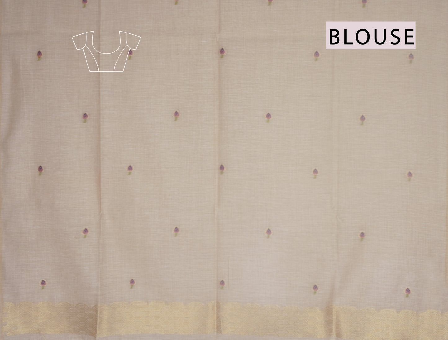 Off White Bengal Cotton Kamalam Butta Saree