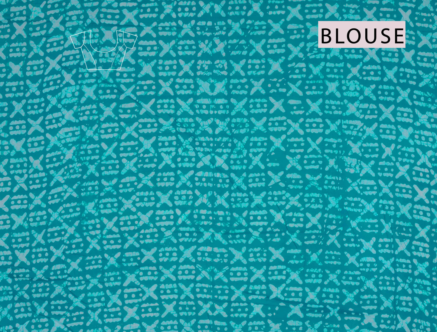 Light Blue Jaipur Cotton Green Blue Butterfly Print Saree