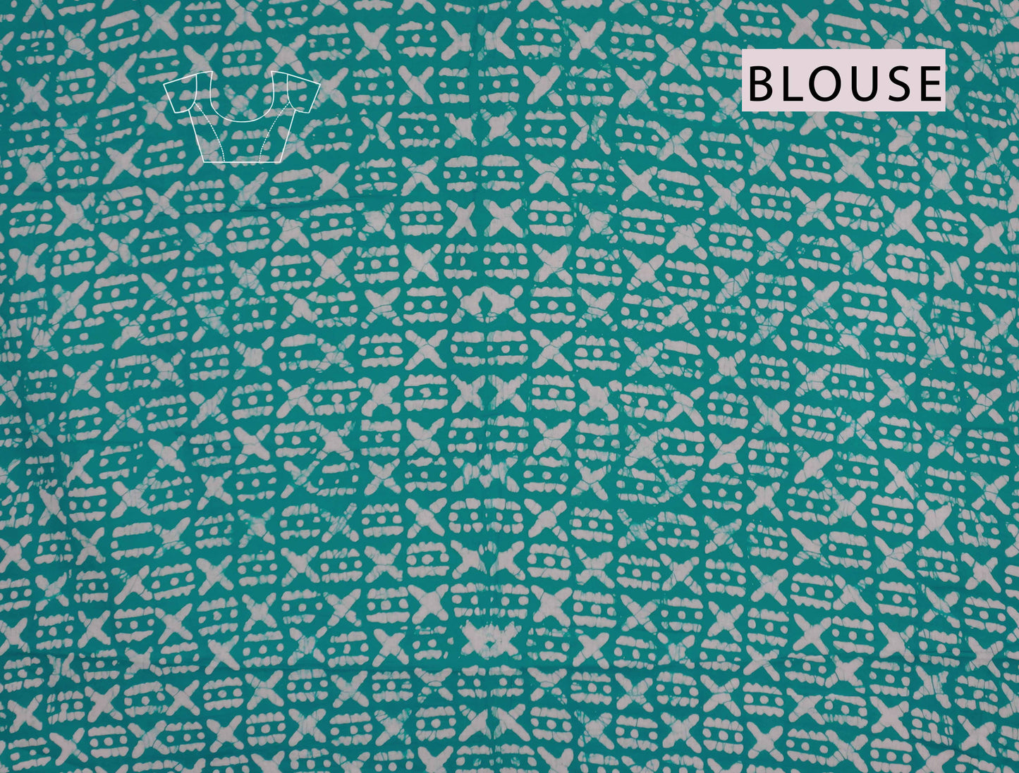 Light Blue Jaipur Cotton Green Butterfly Print Saree