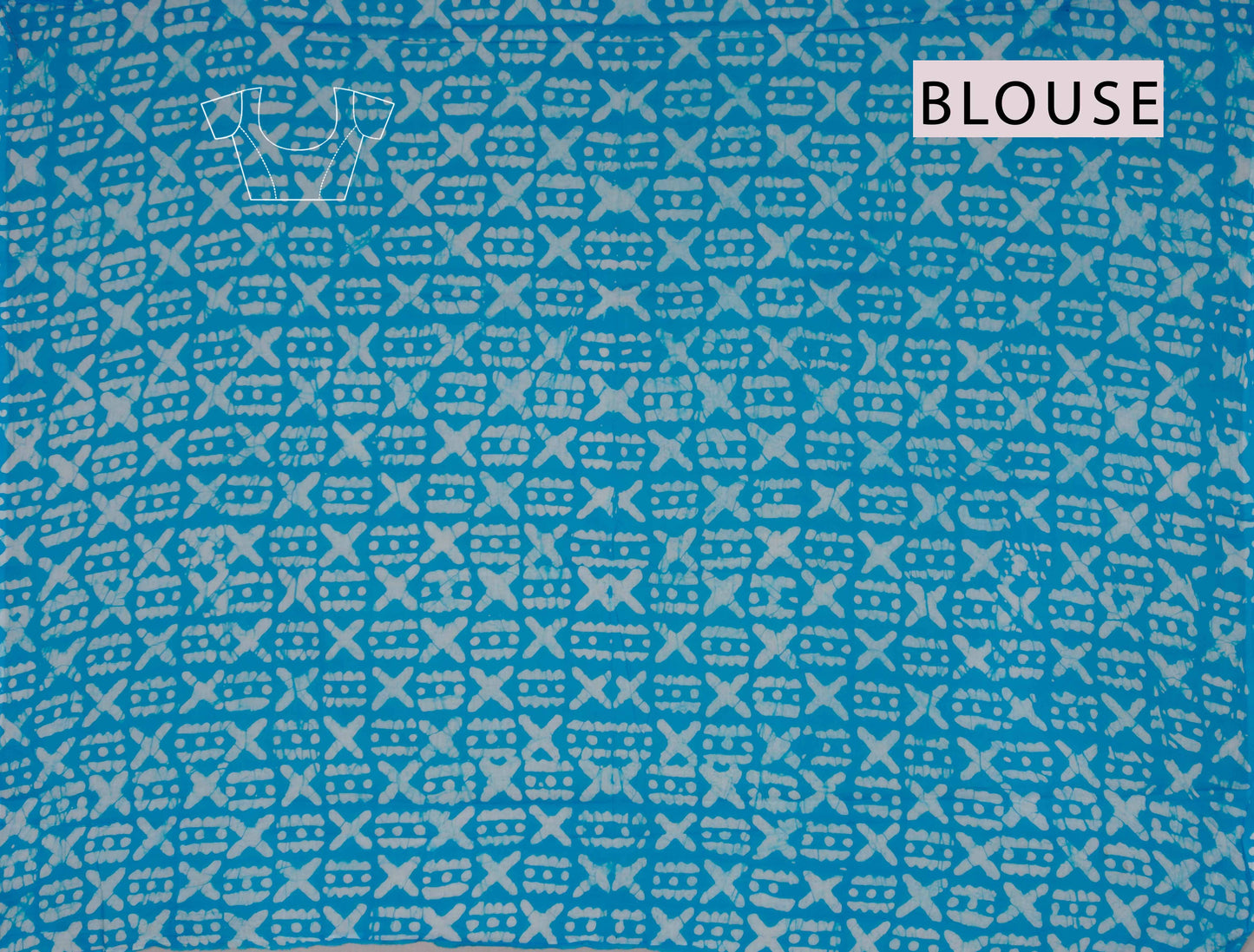 Light Blue Jaipur Cotton Batik Butterflies Saree