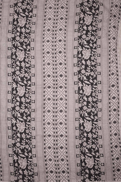 Black Kalamkari Pure Cotton Floral Scenes Print Saree