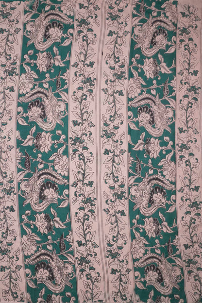 Red Kalamkari Pure Cotton Village Art Print  Saree