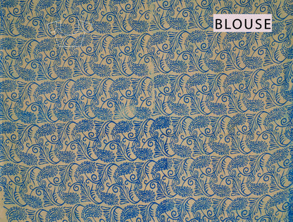 Off White Kalamkari Pure Cotton Peacock Chakra Saree