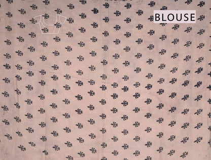 Black Kalamkari Pure Cotton Ikkat Style Print Peacock Pallu Saree