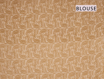 Dark Mustard Yellow Kalamkari Pure Cotton Elephant Print Peacock Pallu Saree