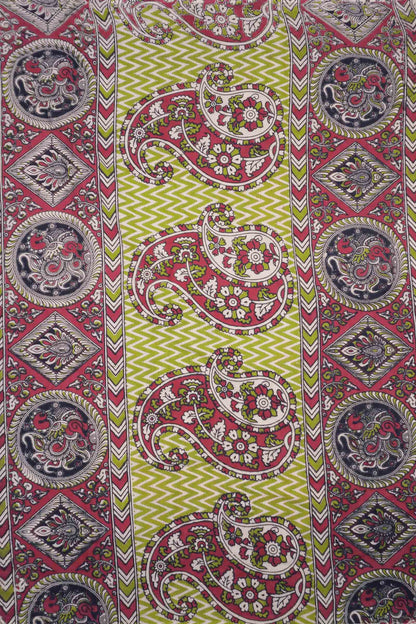 Black Kalamkari Pure Cotton Patola Style Print Peacock Pallu Saree