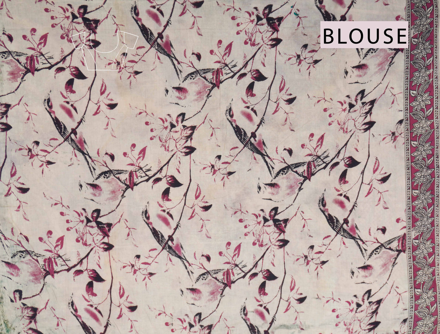 Green Kalamkari Pure Cotton Bird Garden Peacock Pallu Saree