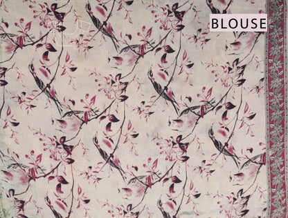 Green Kalamkari Pure Cotton Bird Garden Peacock Pallu Saree