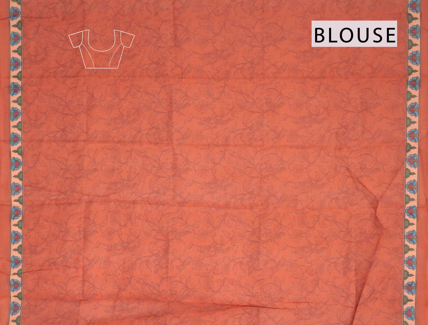 Light Green Semi Chanderi Cotton Vrindhavan Print Pallu Saree