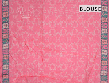 Light Violet Semi Chanderi Cotton Festive Vibe Pallu Saree