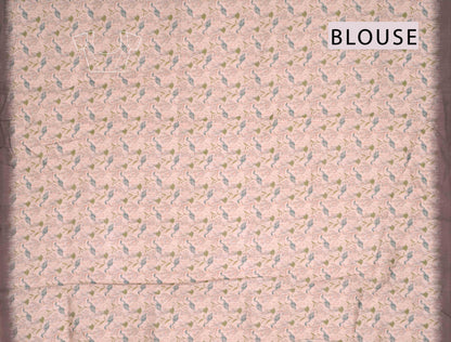 Dark Grey Green Semi Chanderi Cotton Crane Lane Saree