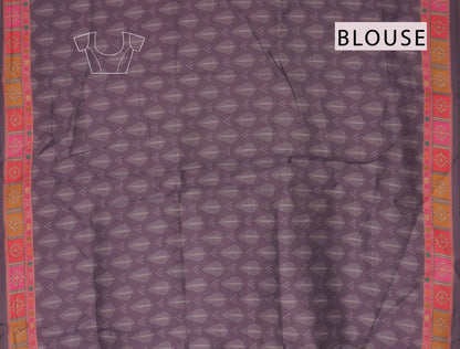 Light Pink Semi Chanderi Cotton Rangeela Print Saree