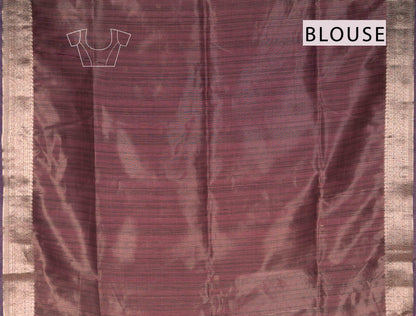 Dark Mauve Soft Bengal Cotton Mini Butta Zari Border Saree