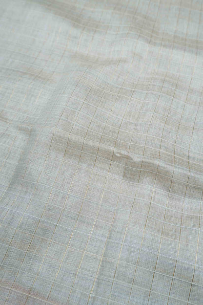 Light Sandal Soft Bengal Cotton Mini Checks Floral Pallu Saree