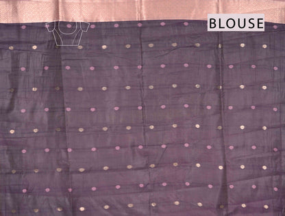 Pink Soft Bengal Cotton Bird Trails Pallu Zari Border Saree