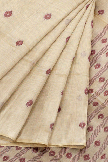 Sandal Soft Bengal Cotton Mini Bengal Butta Saree