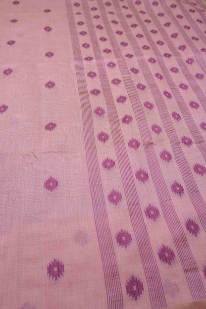Pink Soft Bengal Cotton Mini Bengal Butta Saree