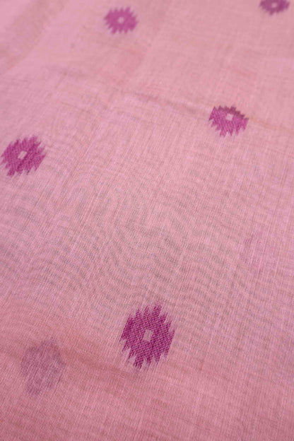Pink Soft Bengal Cotton Mini Bengal Butta Saree