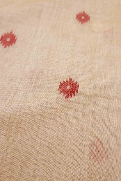 Sandal Soft Bengal Cotton Mini Bengal Butta Saree