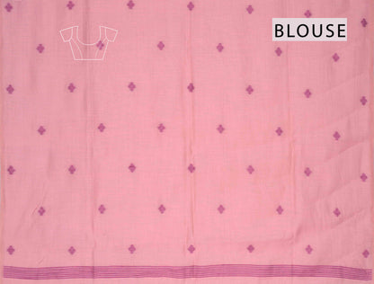Pink Soft Bengal Cotton Mini Bengal Butta Saree
