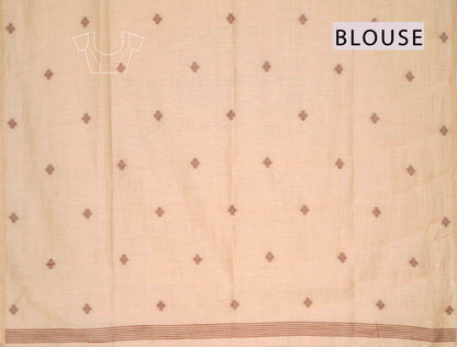 Sandal Soft Bengal Cotton Mini Bengal Butta Saree