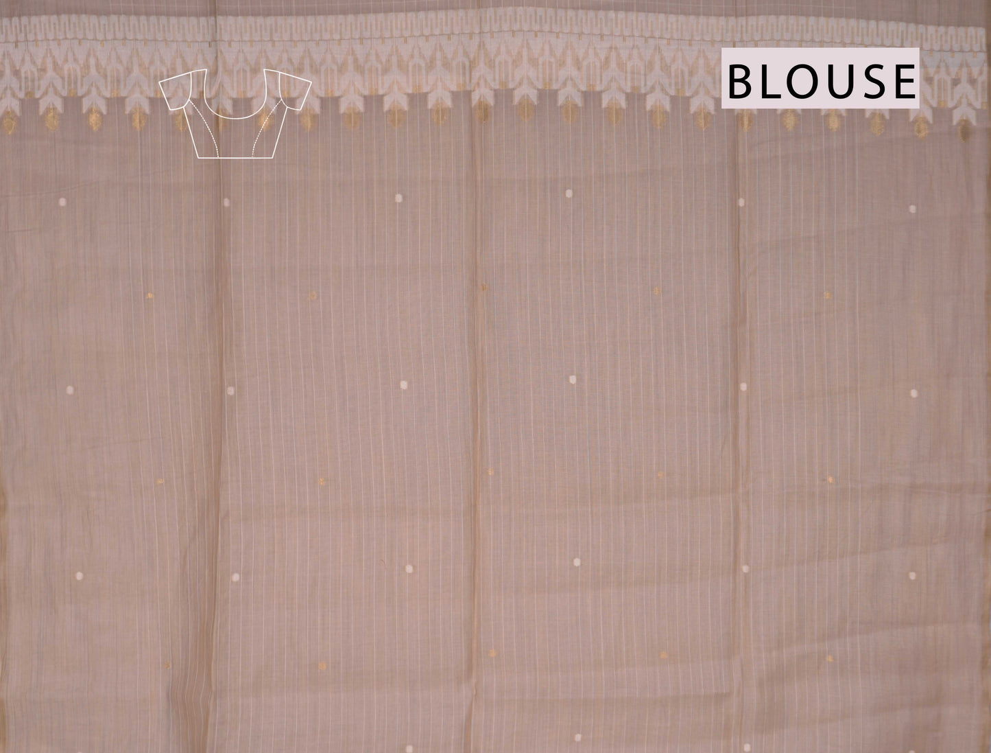 Light Brown Soft Bengal Cotton Mini Checks Jamdani Style Pallu Saree