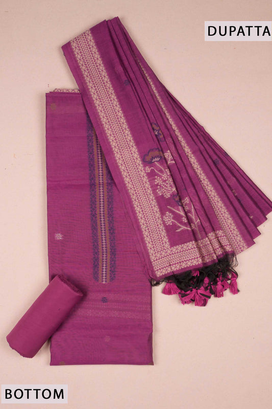 Purple Pure Cotton Chudithar Material Bloom Edit Suit