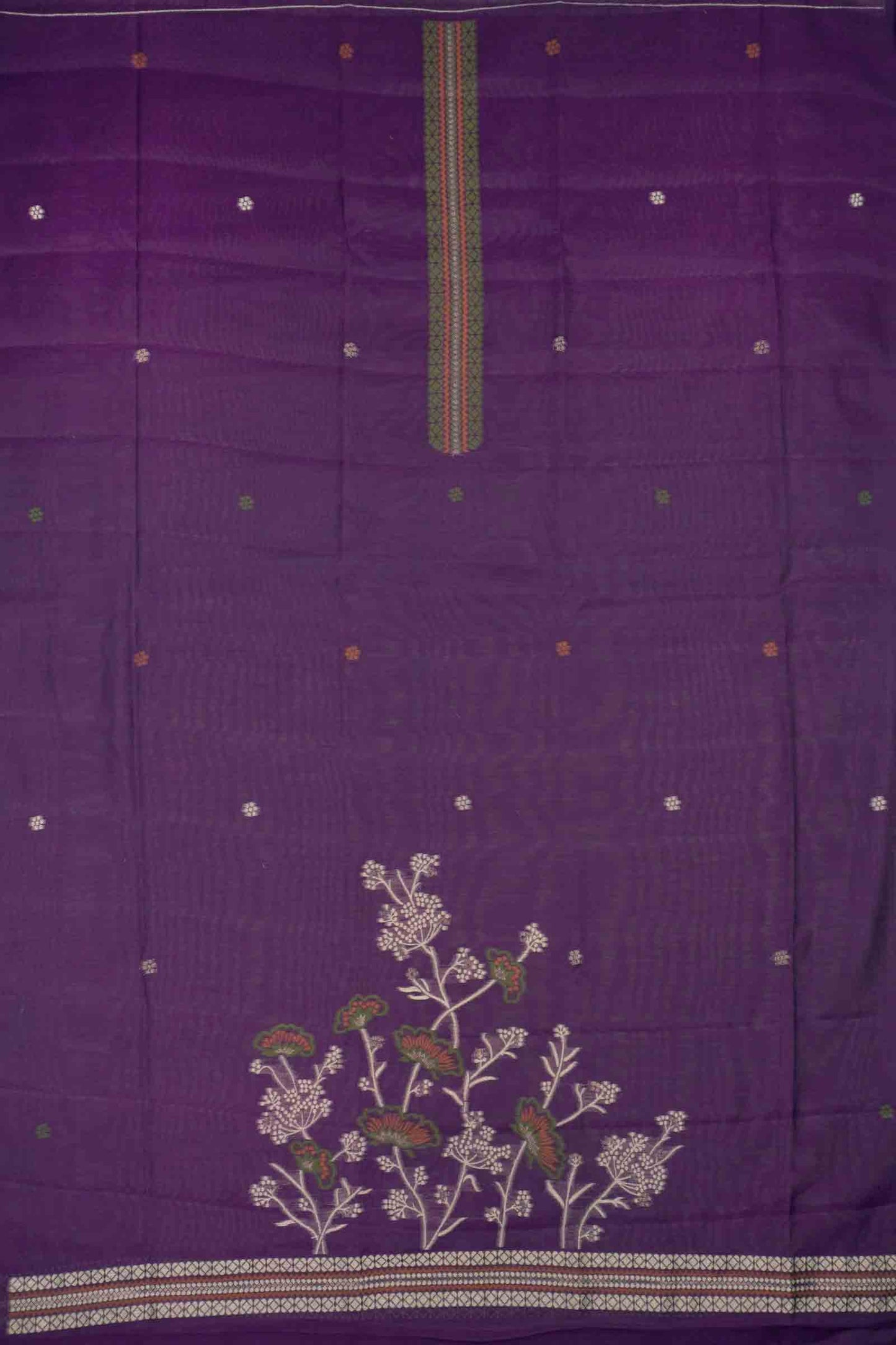 Violet Pure Cotton Chudithar Material Bloom Edit Suit