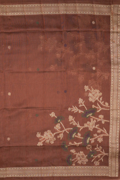 Brown Pure Cotton Chudithar Material Bloom Edit Suit