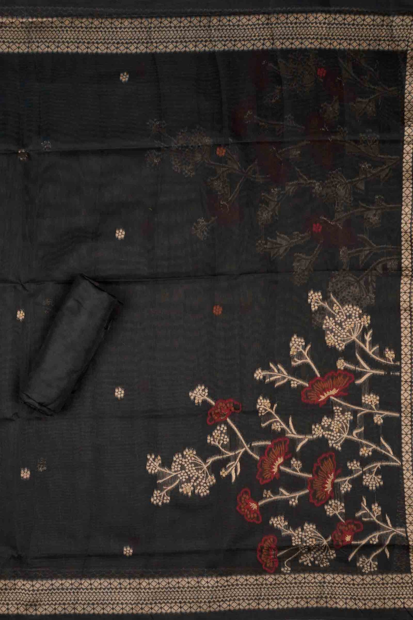 Black  Pure Cotton Chudithar Material Bloom Edit Suit