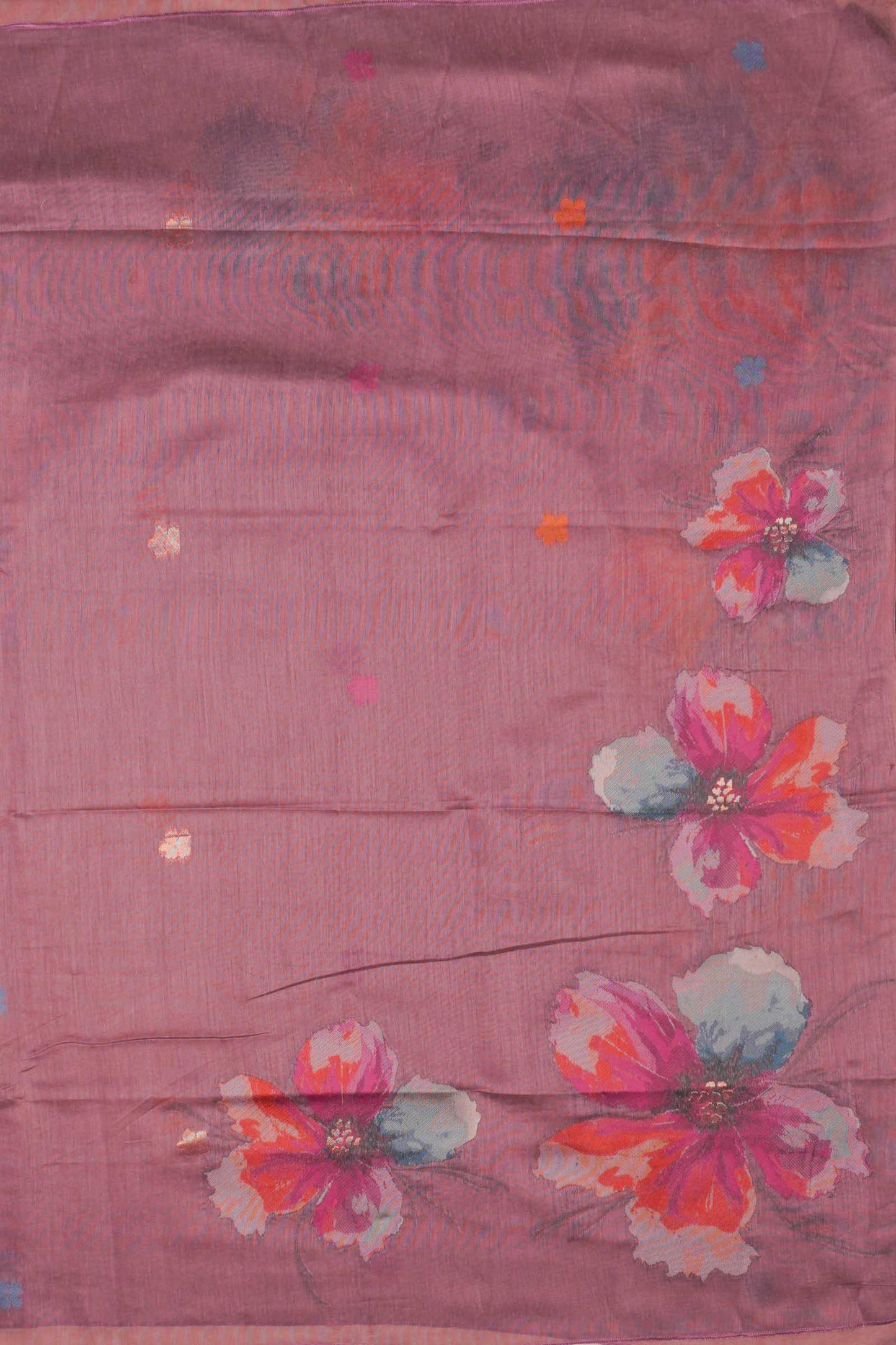 Light Violet Pure Cotton Chudithar Material Floral Canvas Suit