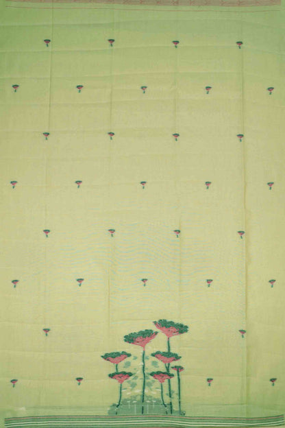 Light Green Pure Cotton Chudithar Material Gardens By the Bay Suit