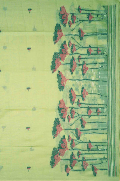 Light Green Pure Cotton Chudithar Material Gardens By the Bay Suit