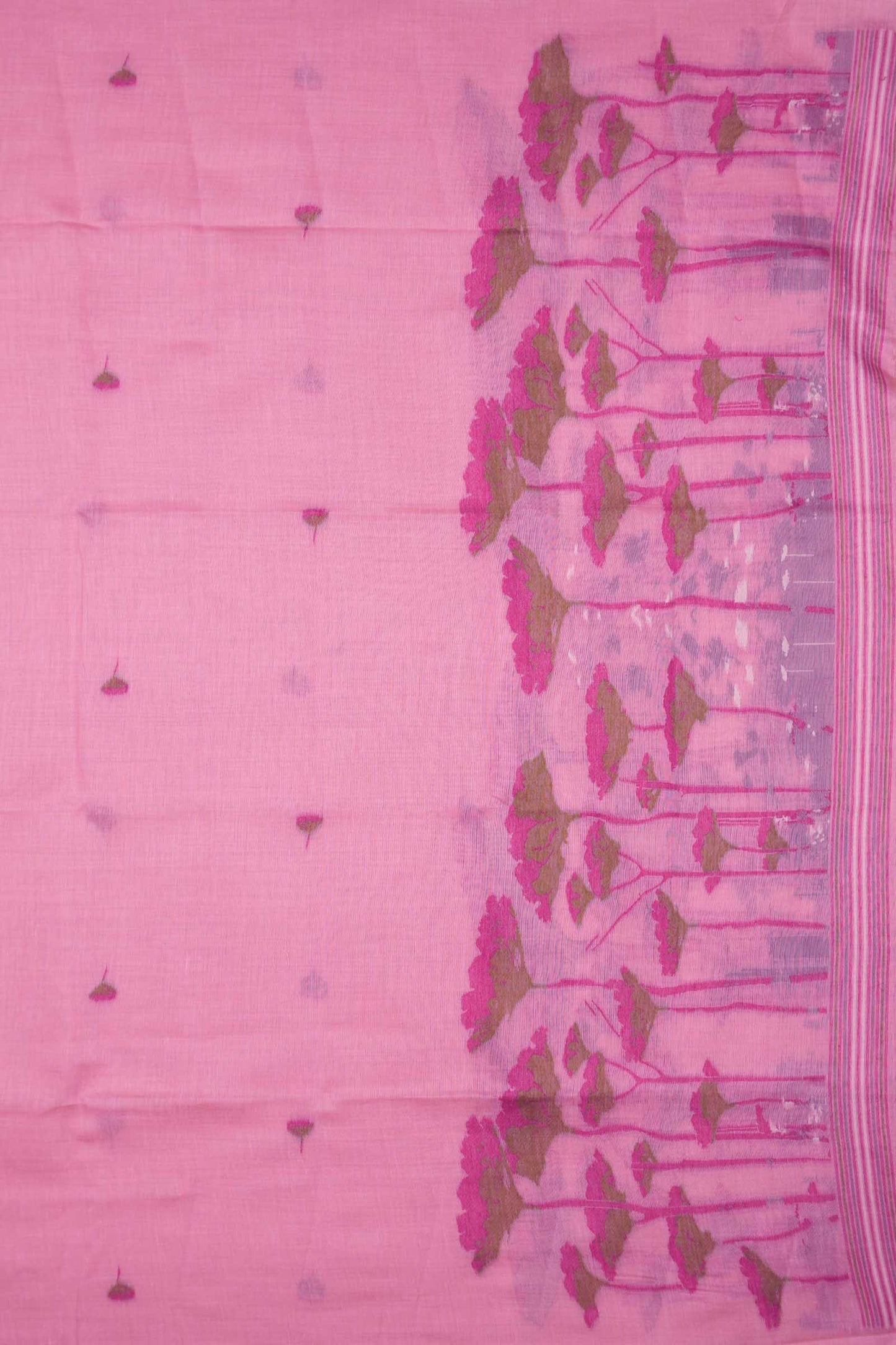 Pink Pure Cotton Chudithar Material Gardens By the Bay Suit