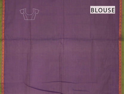 Blue  Pure South Cotton Tulip Butta Floral vase Pallu Saree