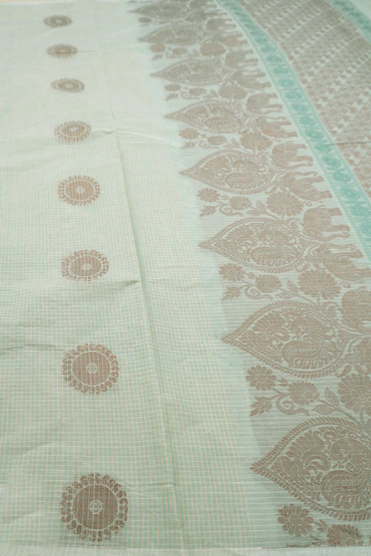 Light Green Pure South Cotton Peacock and Chakra Saree