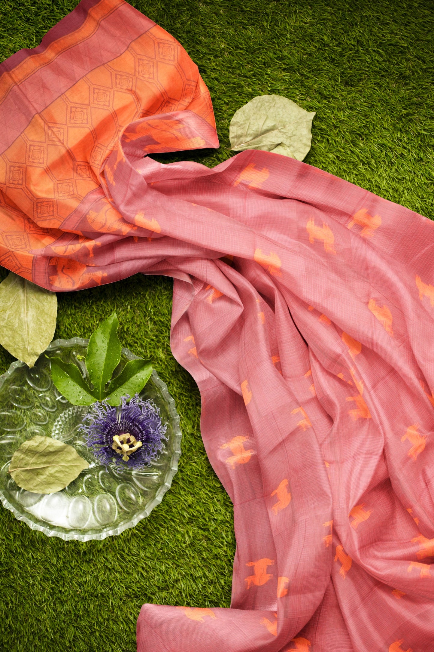 Dark Mauve Taupe Pure South Cotton Mini Checks Llama Butta Saree