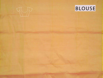 Light Orange Pure South Cotton Checks Llama Butta Saree