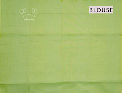 Green Pure South Cotton Mini Checks Llama Butta Saree