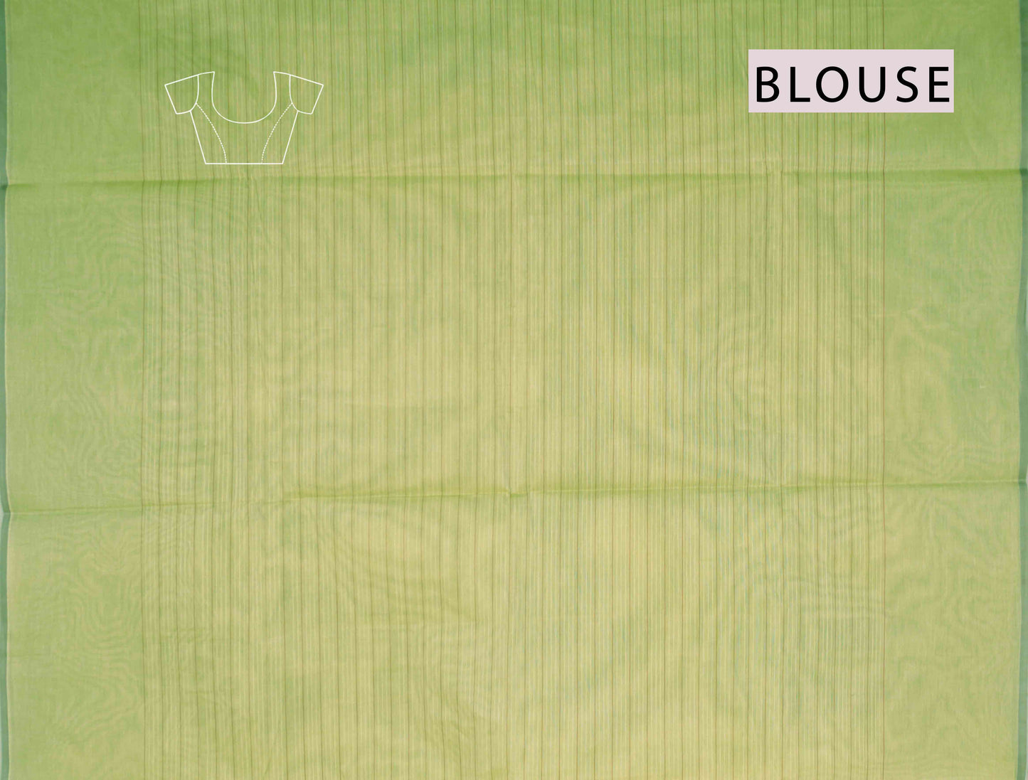 Light Green Pure South Cotton Lines Butta Leaves Pallu Saree