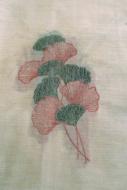 Off White Pure South Cotton Floral Bouquet Saree